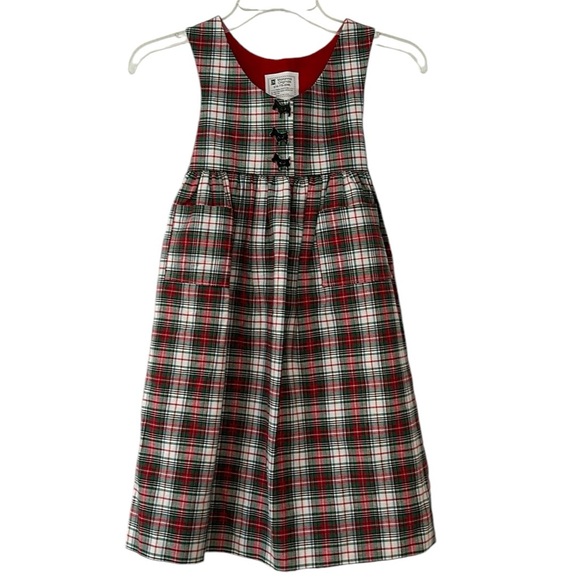 Handmade Tartan Plaid Jumper Christmas Dress Size 5